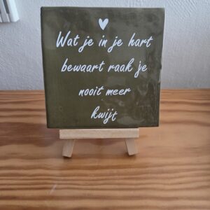 Tegeltje "wat je in je hart bewaart"